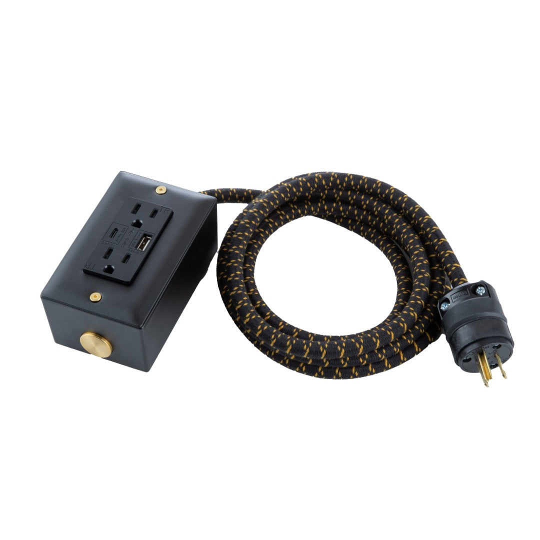 Exto USB C 8ft  |  Carrara Black w Brass