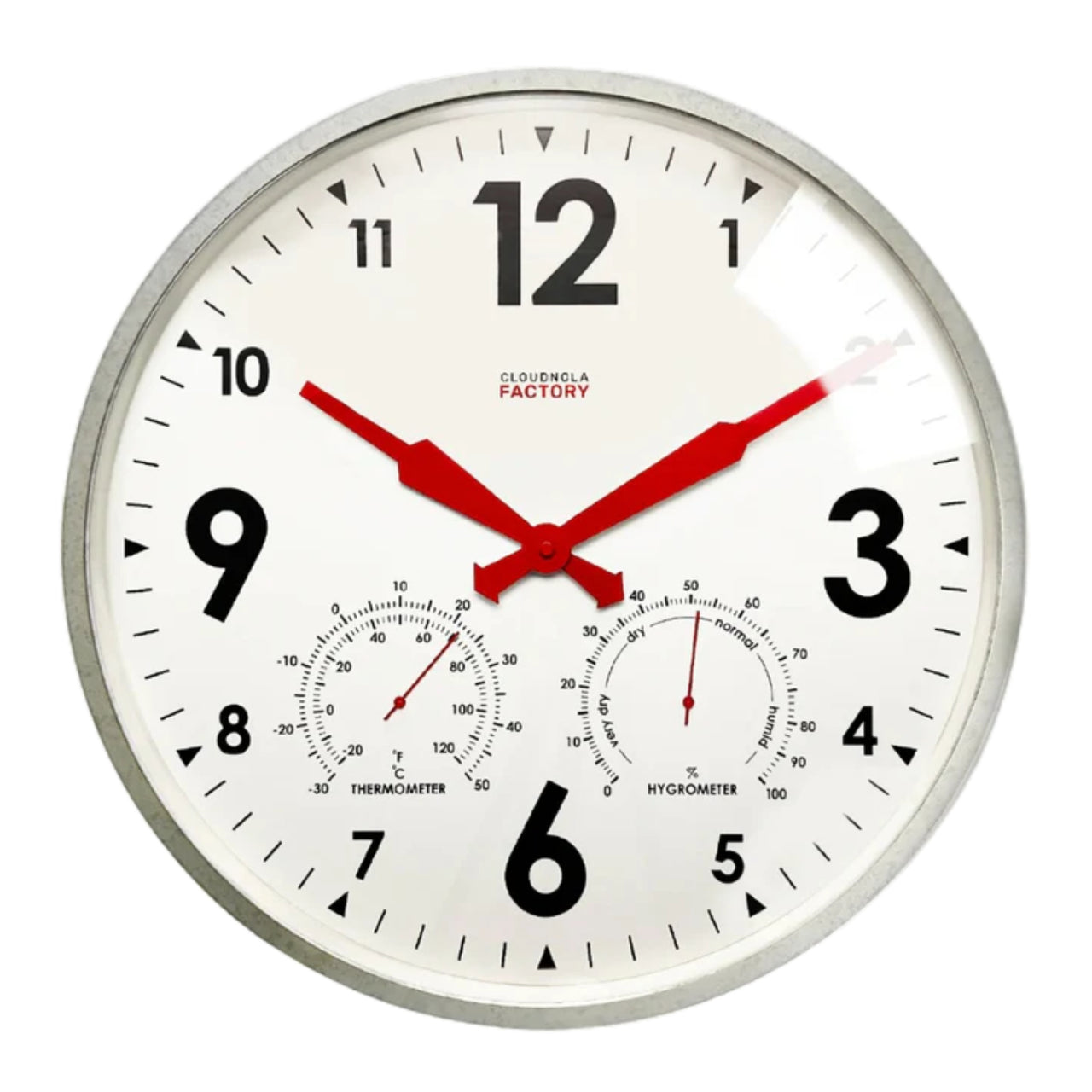 Factory Outdoor XL Wall Clock | Zinc