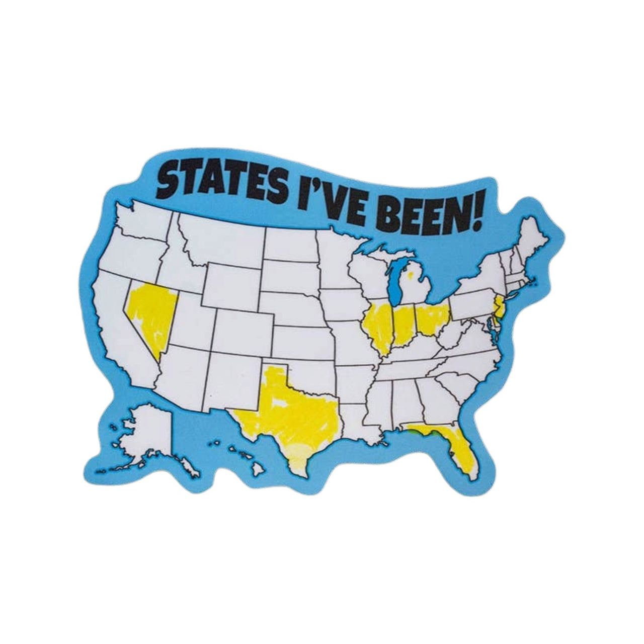 States I've Been US Map DIY Sticker