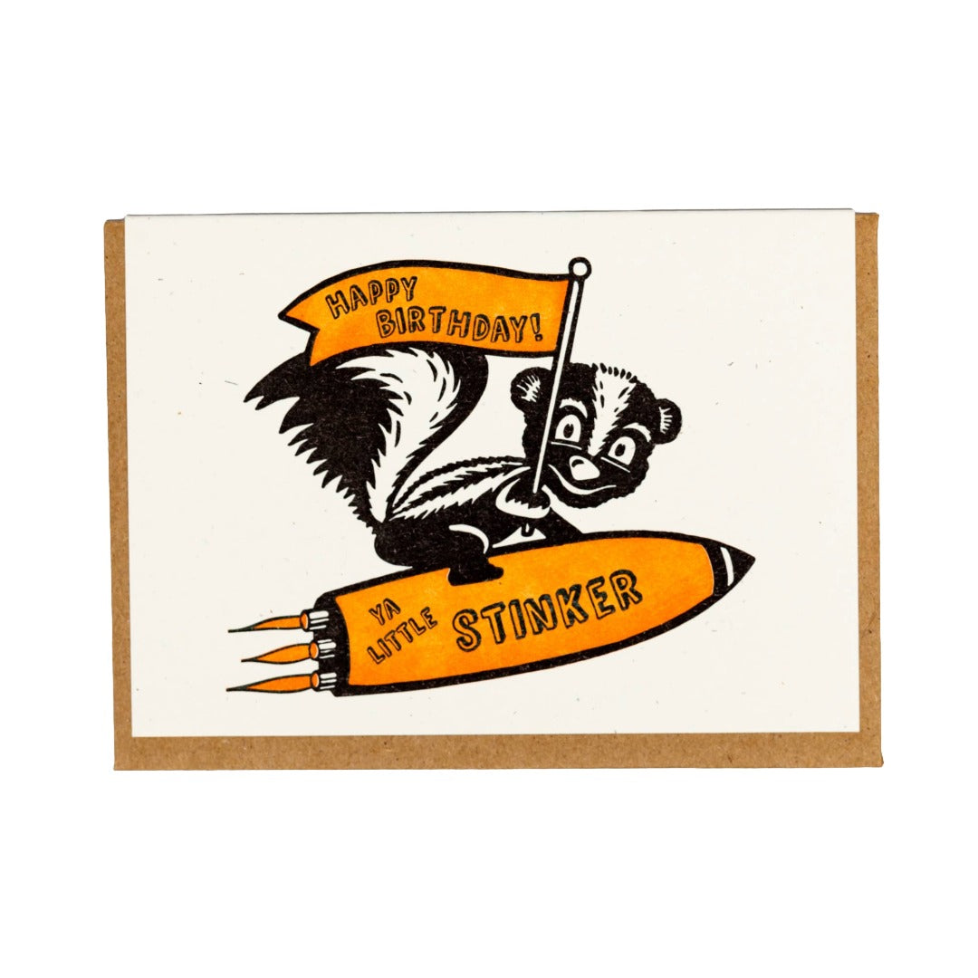 Skunk Birthday Greeting Card