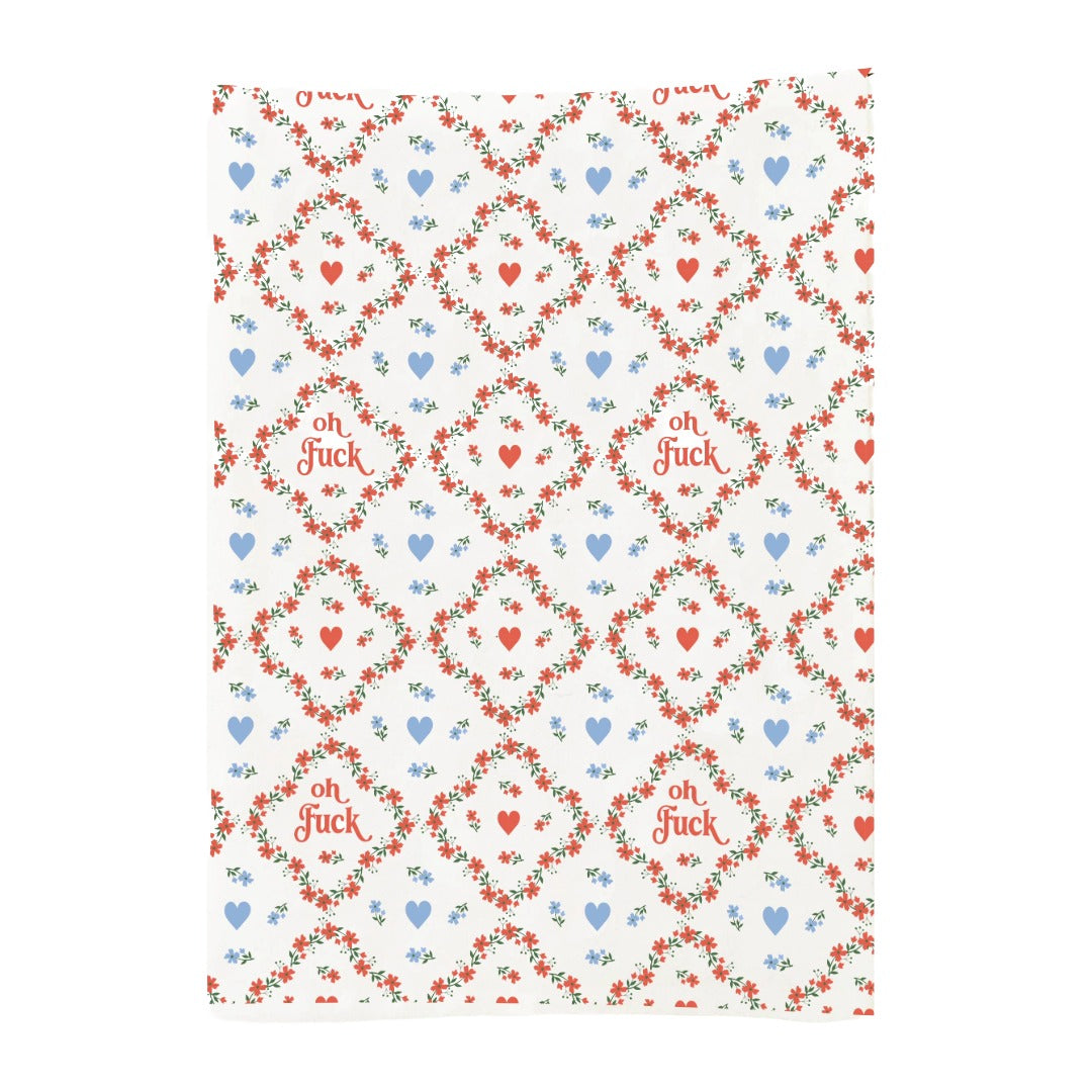Oh Fuck Calico Kitchen Towel