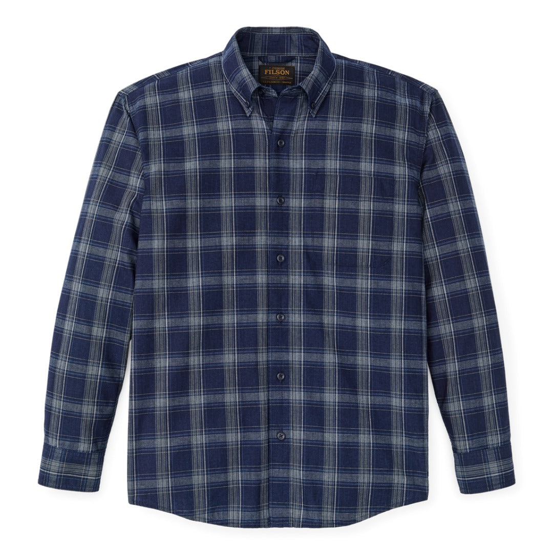 Chambray Button-down Shirt | Dark Indigo Plaid