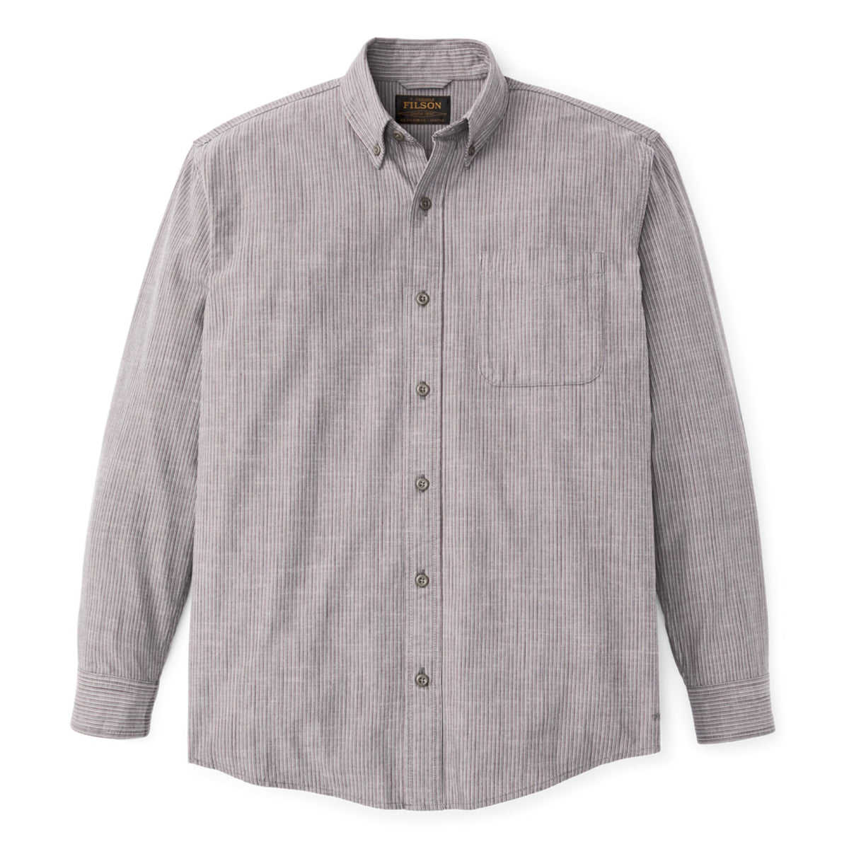 Chambray Button-down Shirt | Vintage Gray Stripe