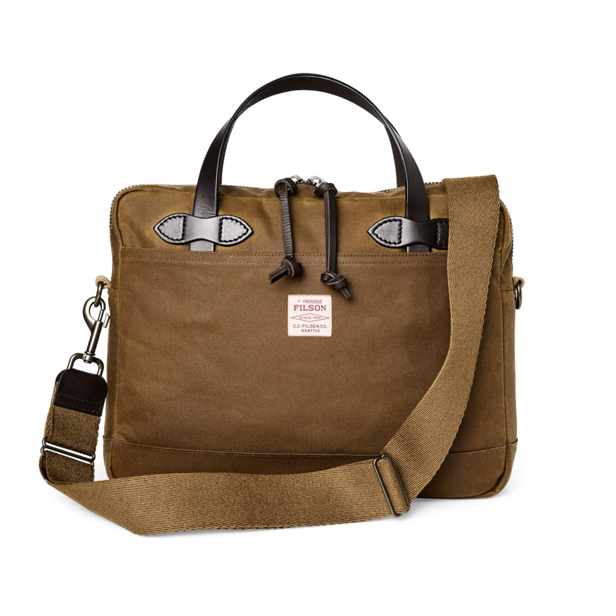 Tin Cloth Compact Briefcase | Dark Tan