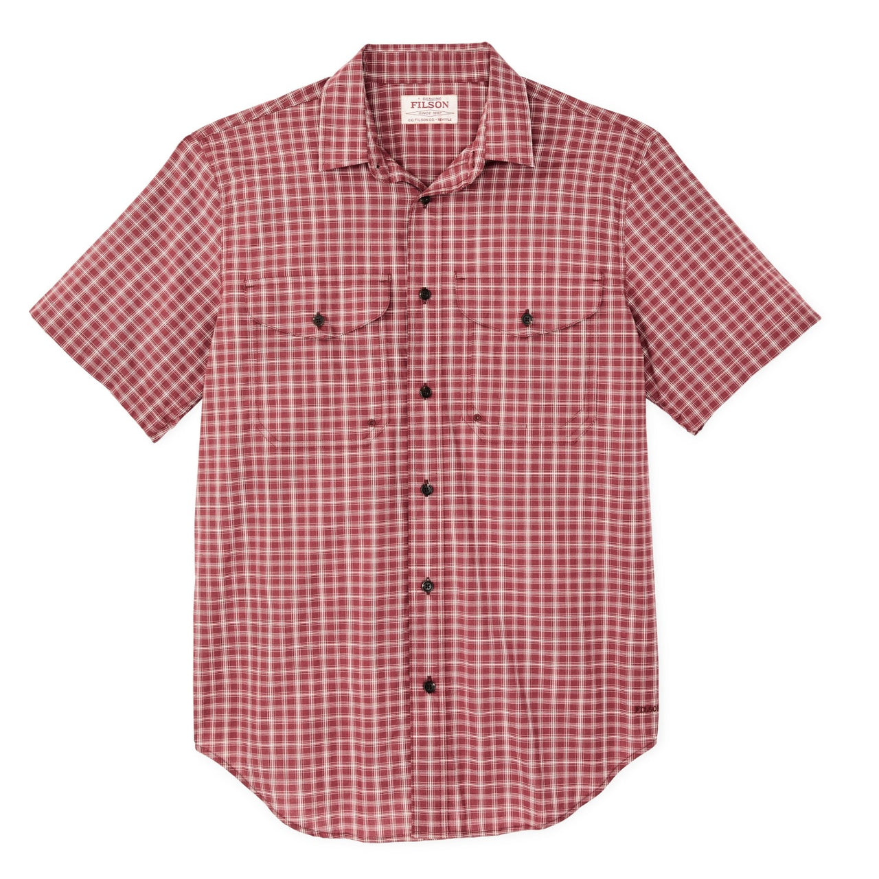Twin Lakes Short Sleeve Sport Shirt | Brick & Cream Plaid