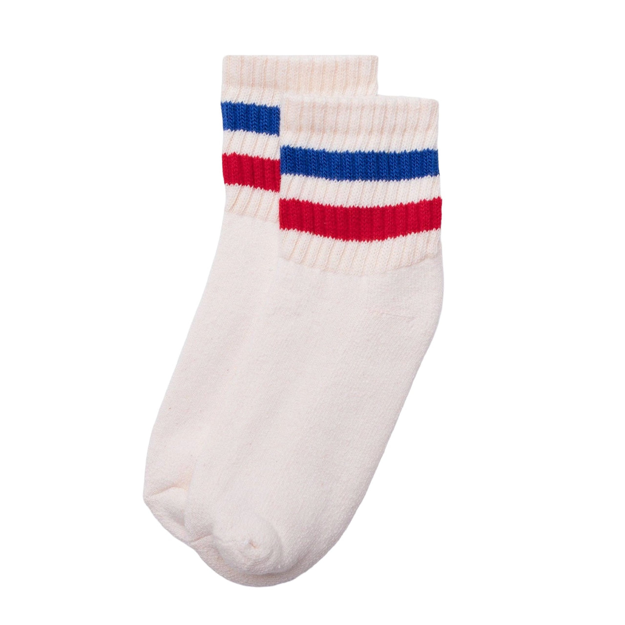 The Retro Stripe Quarter Crew | Royal & Red