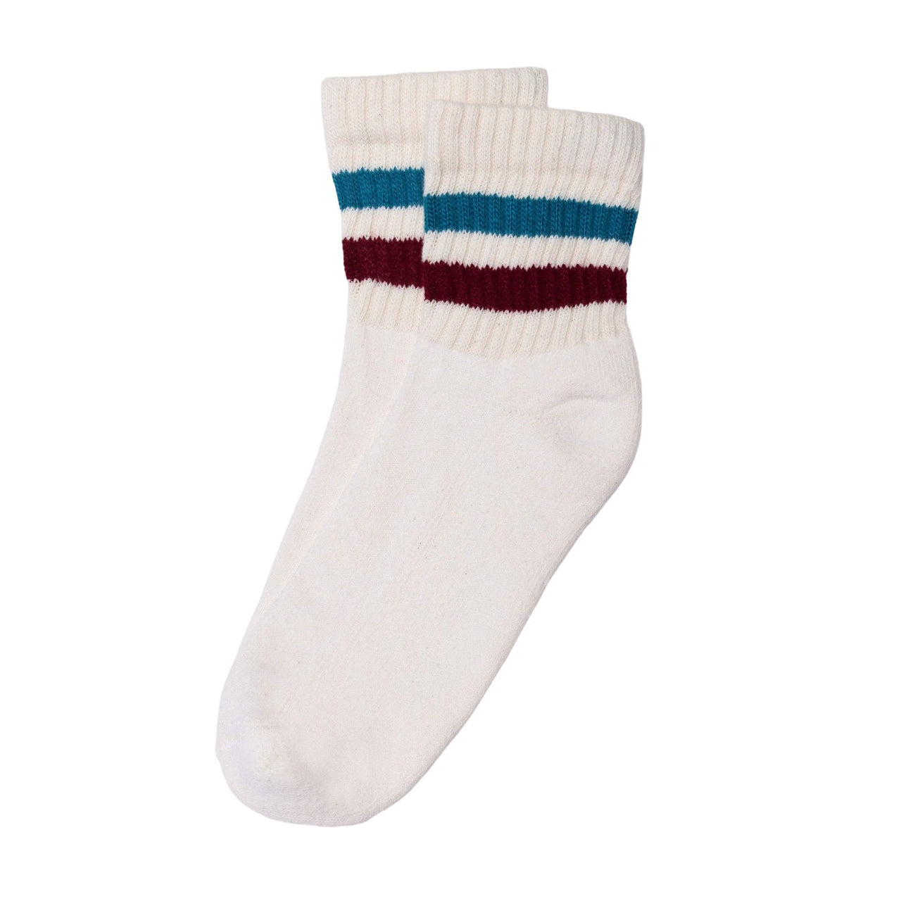 The Retro Stripe Quarter Crew | Teal & Berry