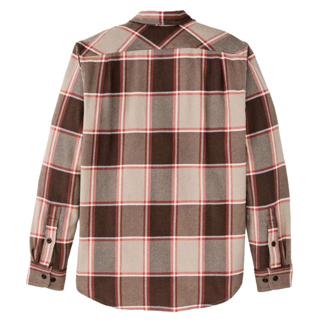 Vintage Flannel Work Shirt | Tan & Orange Multi Plaid