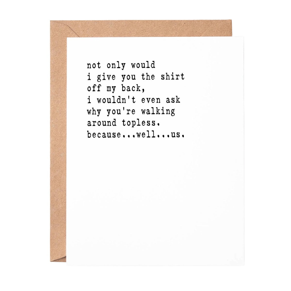 Topless Letterpress Friendship Card