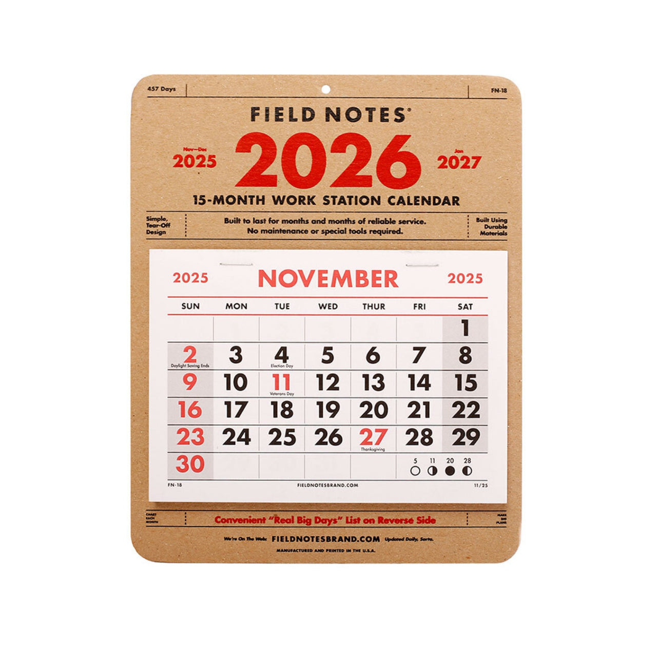 15-Month Workstation Calendar