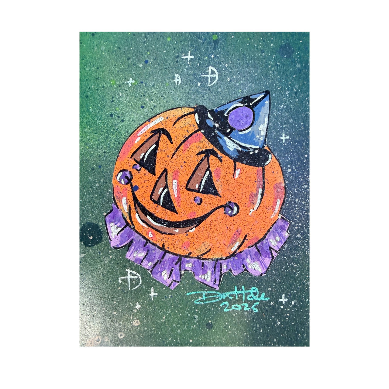 Purple Pumpkin Clown Painting