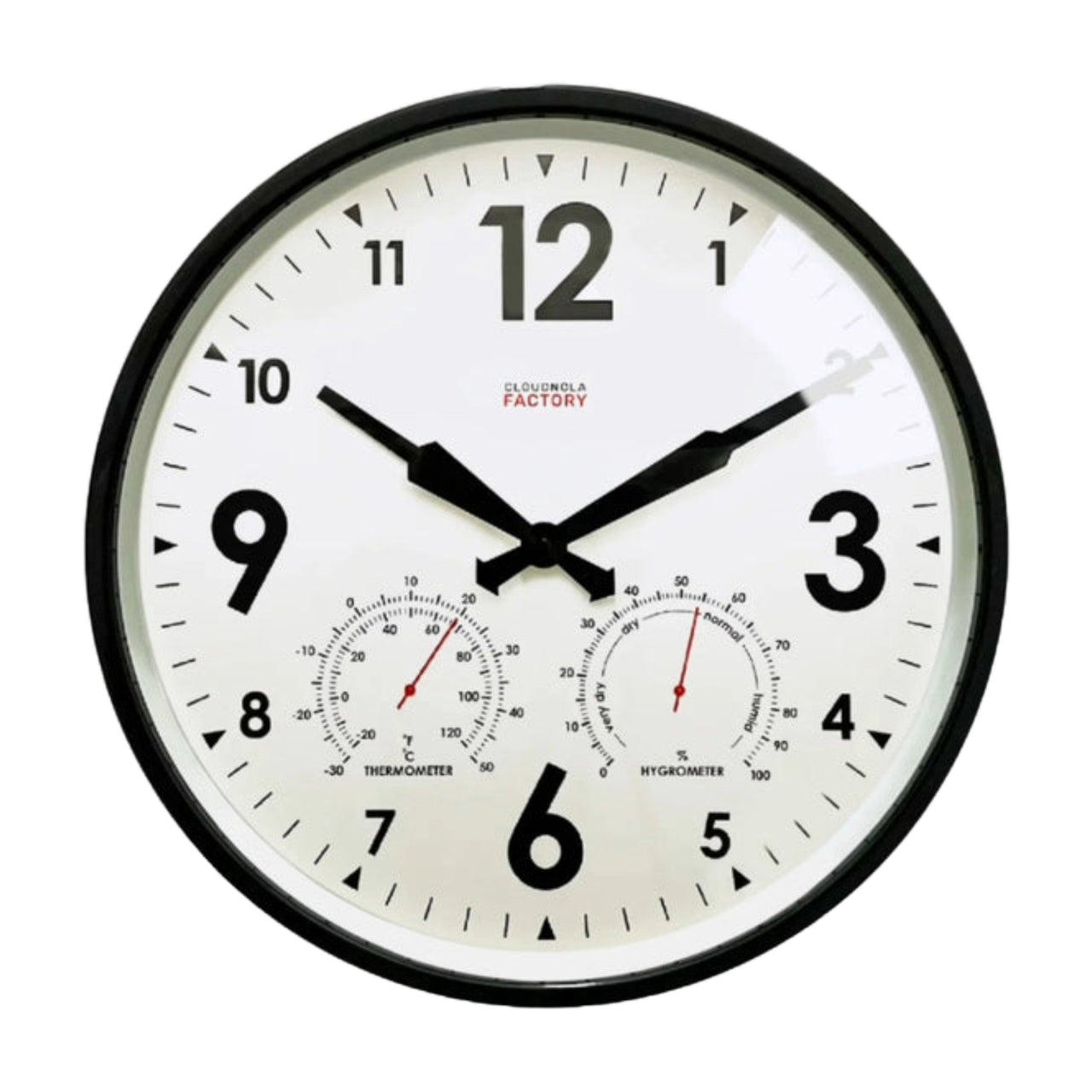 Factory Outdoor Wall Clock | Black