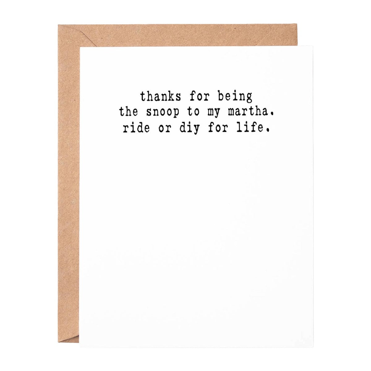 Snoop & Martha Ride or DIY Letterpress Friendship Card