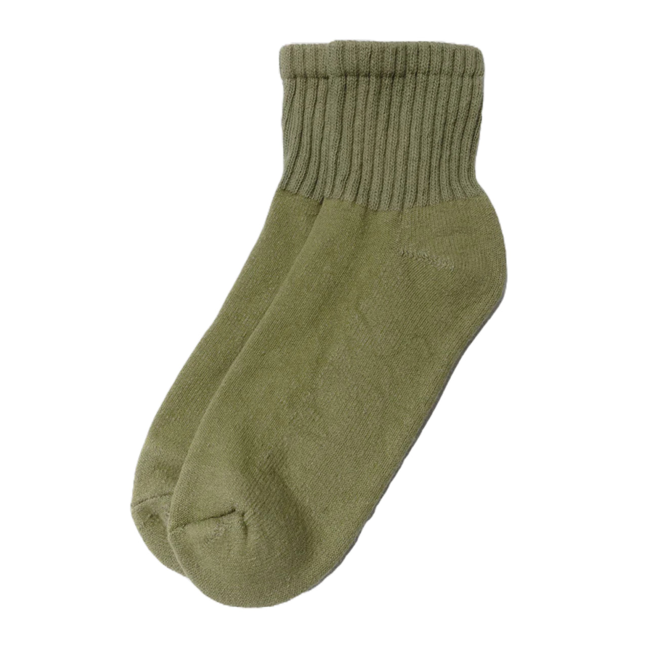 Retro Solid Quarter Sock | Olive