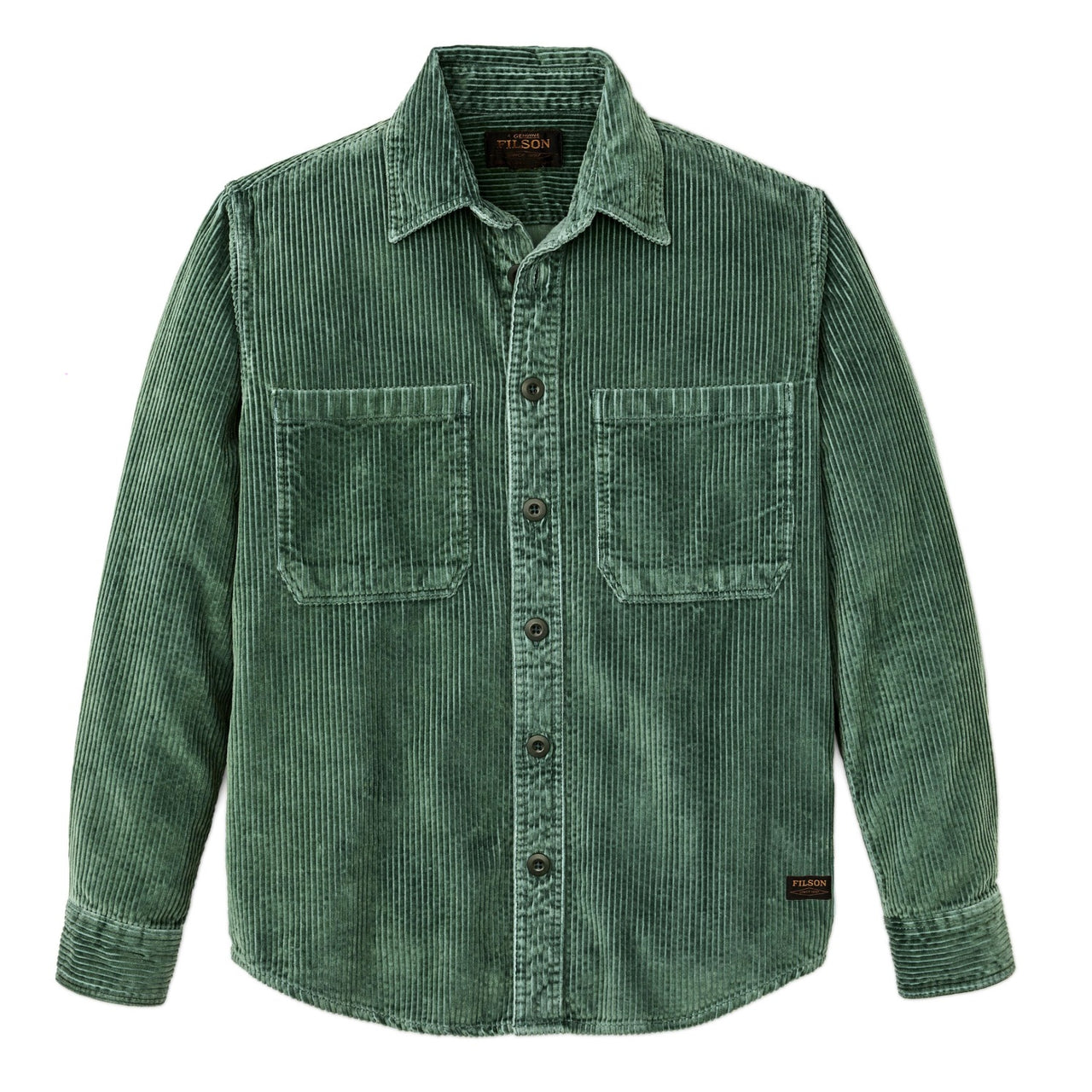 6-Wale Corduroy Shirt | Seabed Green