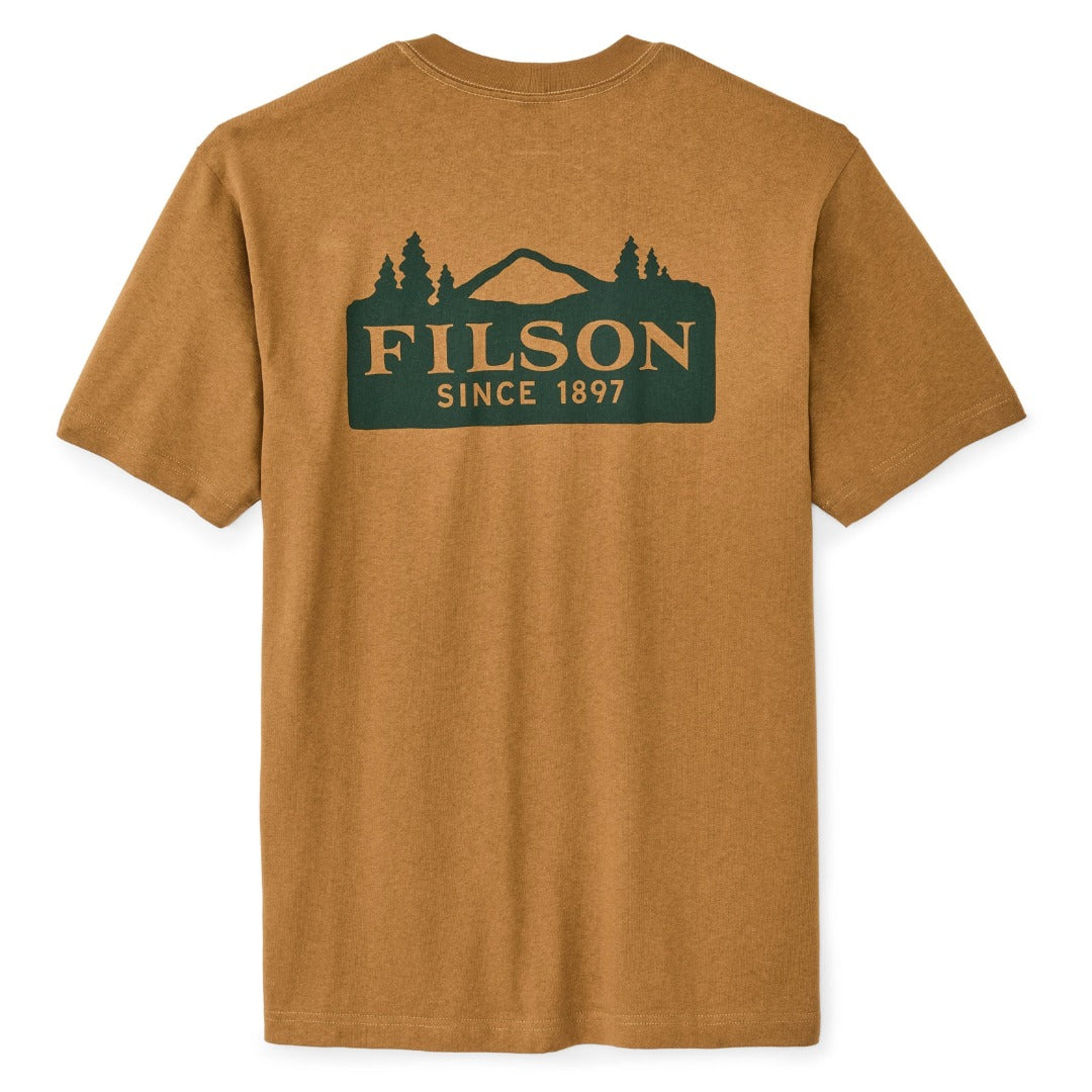S/S Frontier Logo T-Shirt | Golden Tan Scenic Mark
