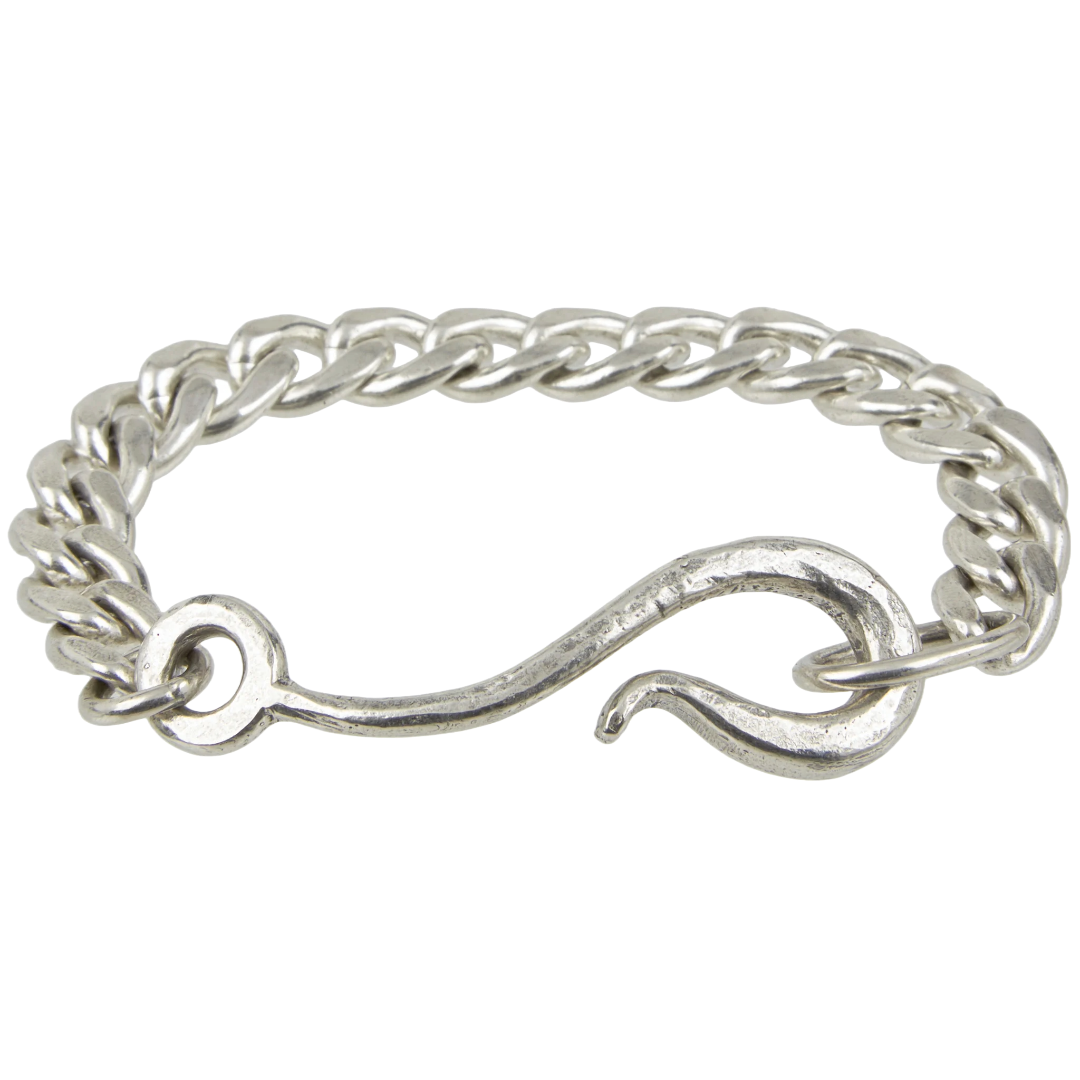 Large Hook Chain Bracelet | Silver