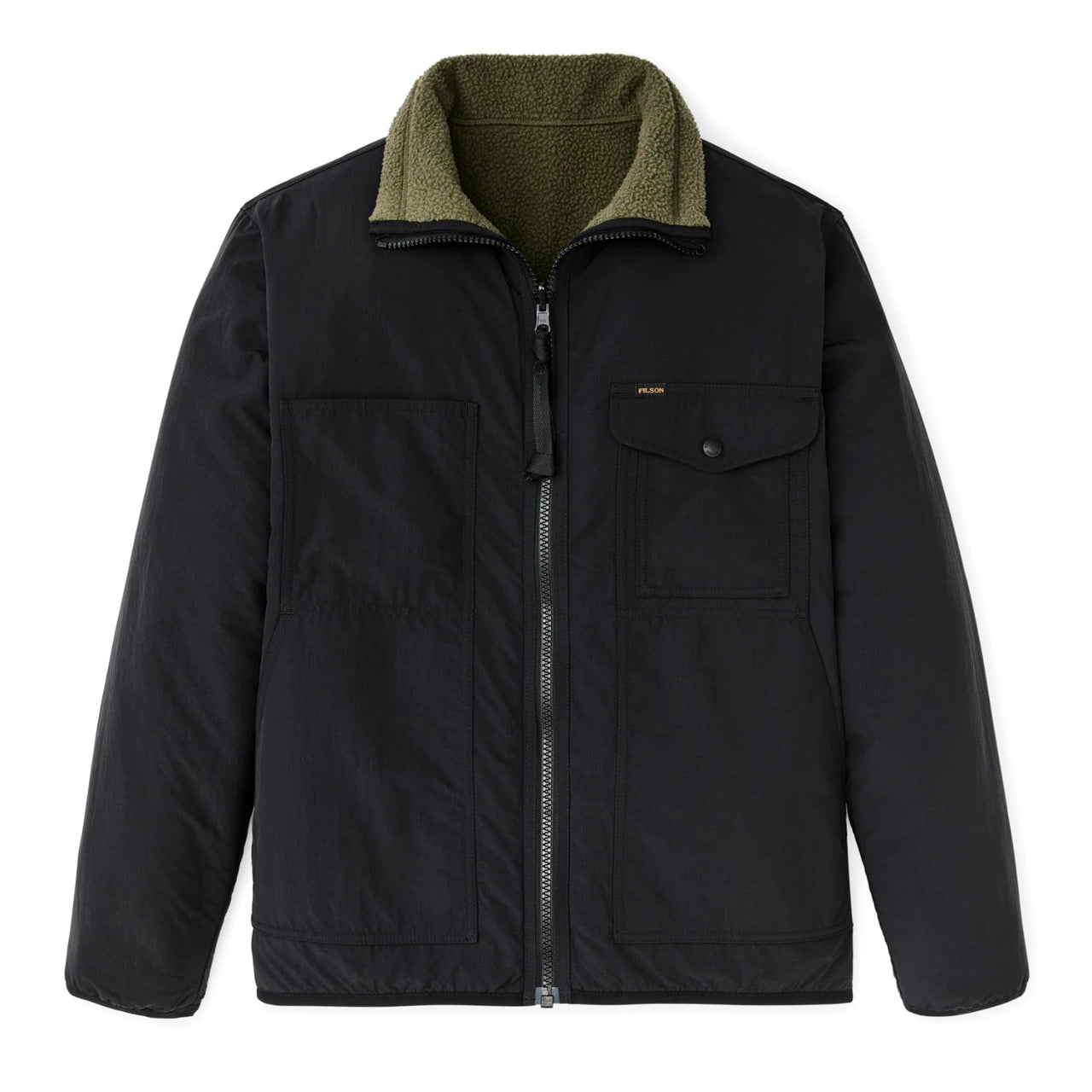 Reversible Pile Fleece Jacket | Dark Olive Drab