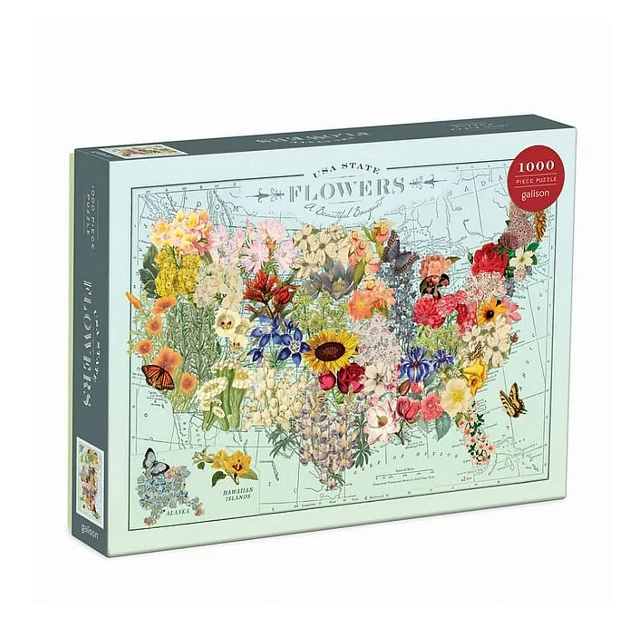 Wendy Gold USA State Flowers 1000 Piece Puzzle - Domestic Domestic