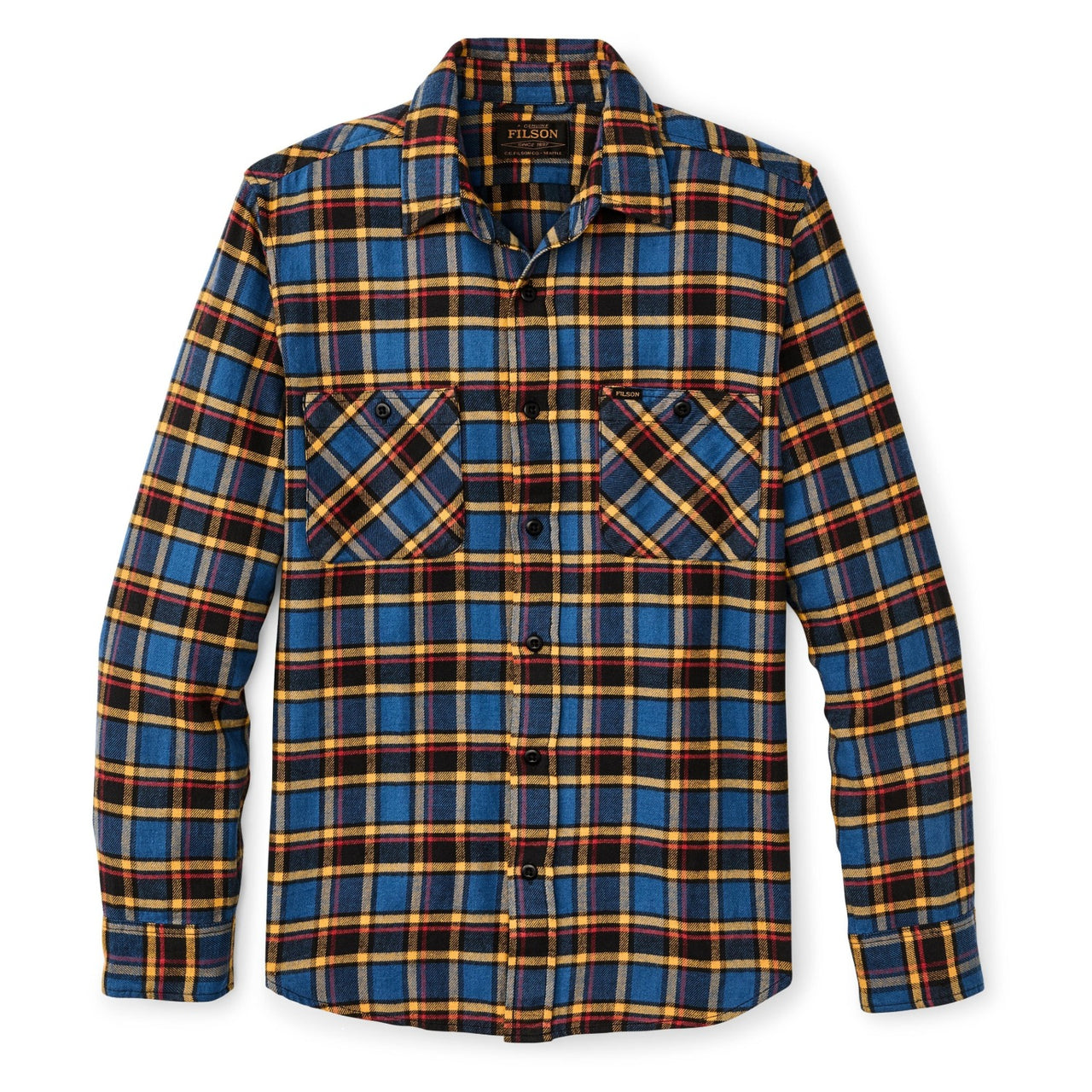 Rangeland Flannel Shirt | Blue & Yellow Multi Plaid