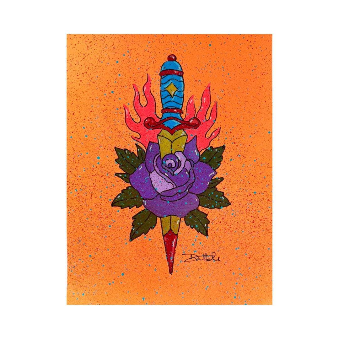 Dagger and Purple Rose