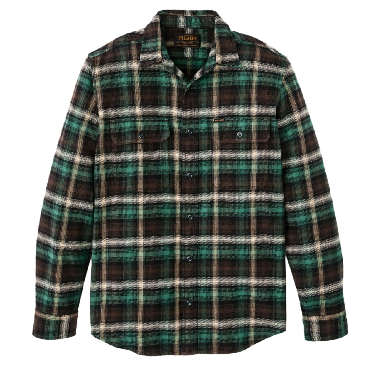 Vintage Flannel Work Shirt | Brown & Cream Multi Plaid