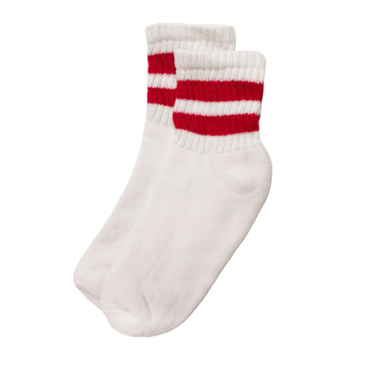 Retro Mono Stripe Quarter Crew Sock | Red