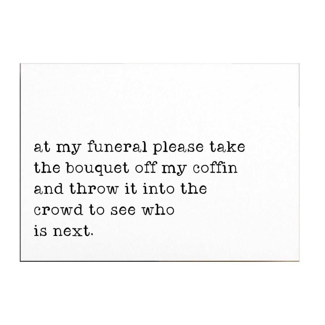 At My Funeral Card