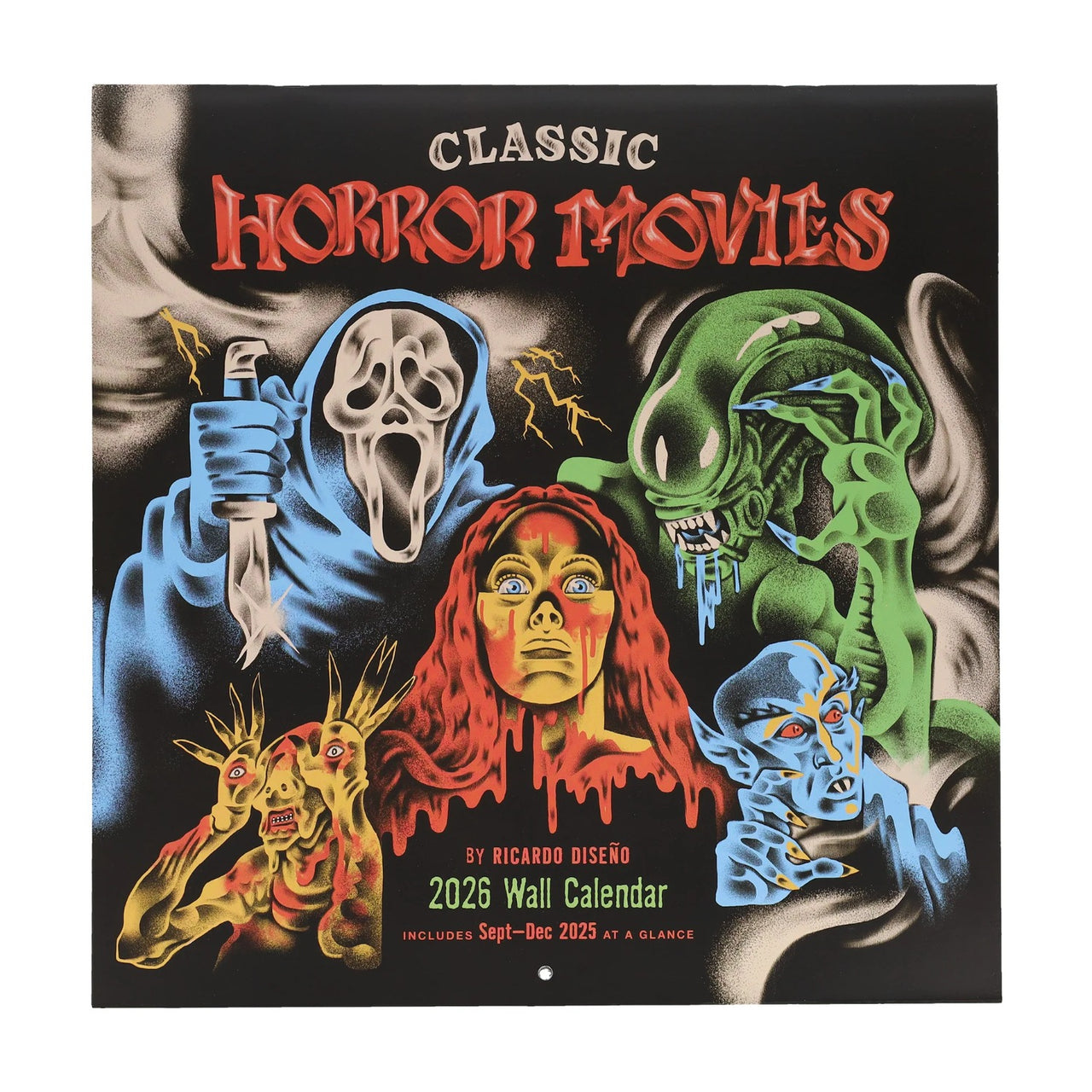 Classic Horror Movies 2026 Wall Calendar
