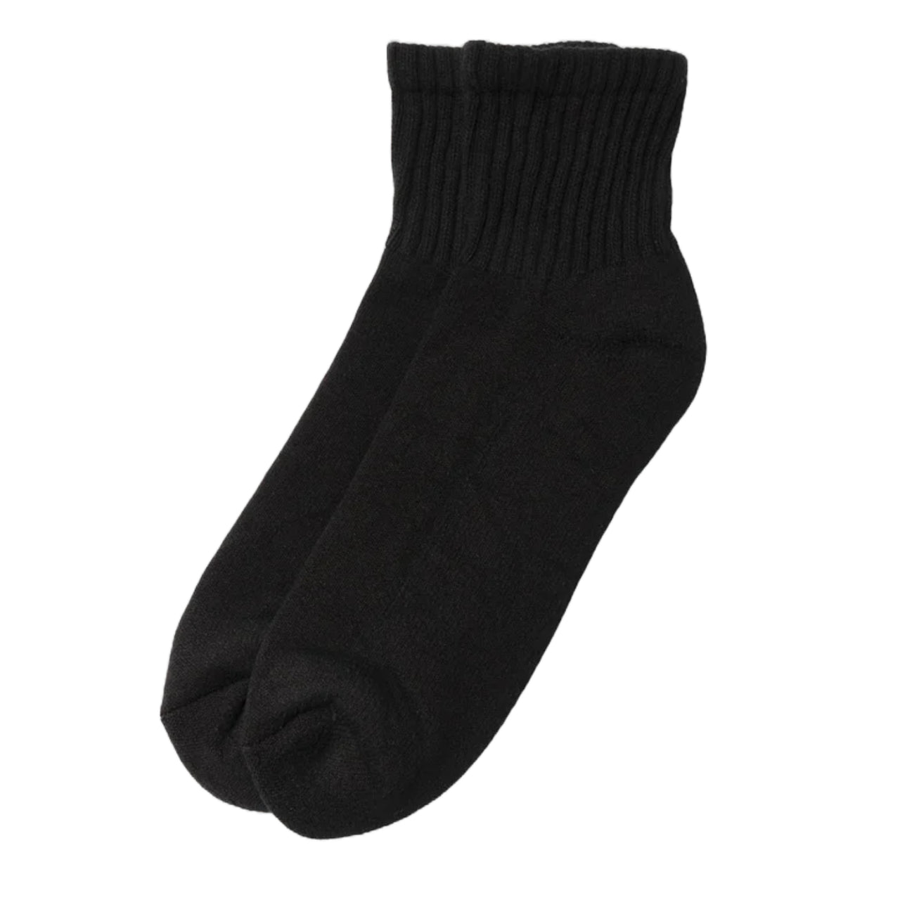 Retro Solid Quarter Sock | Washed Black