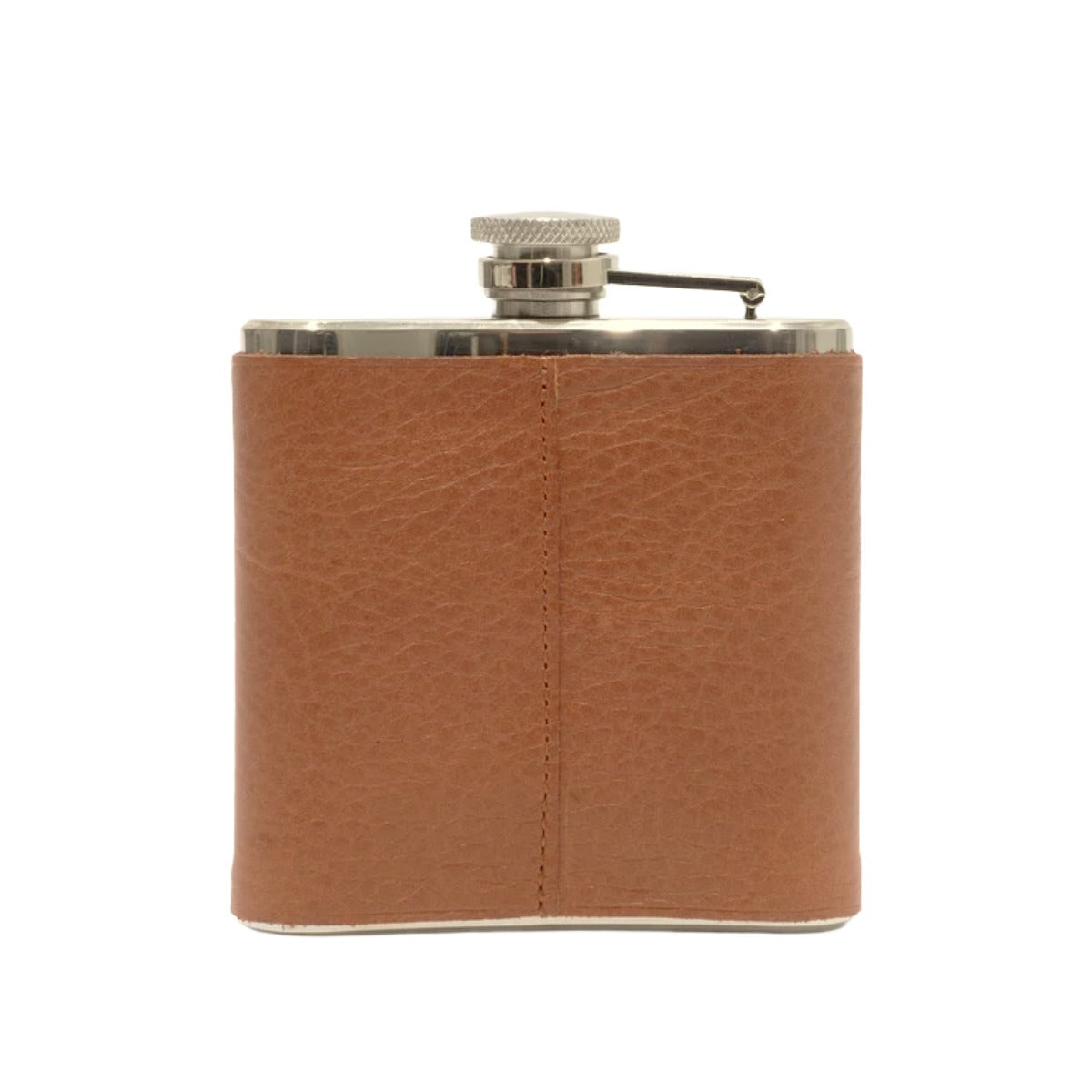Leather And Stainless Steel Flask | Tan