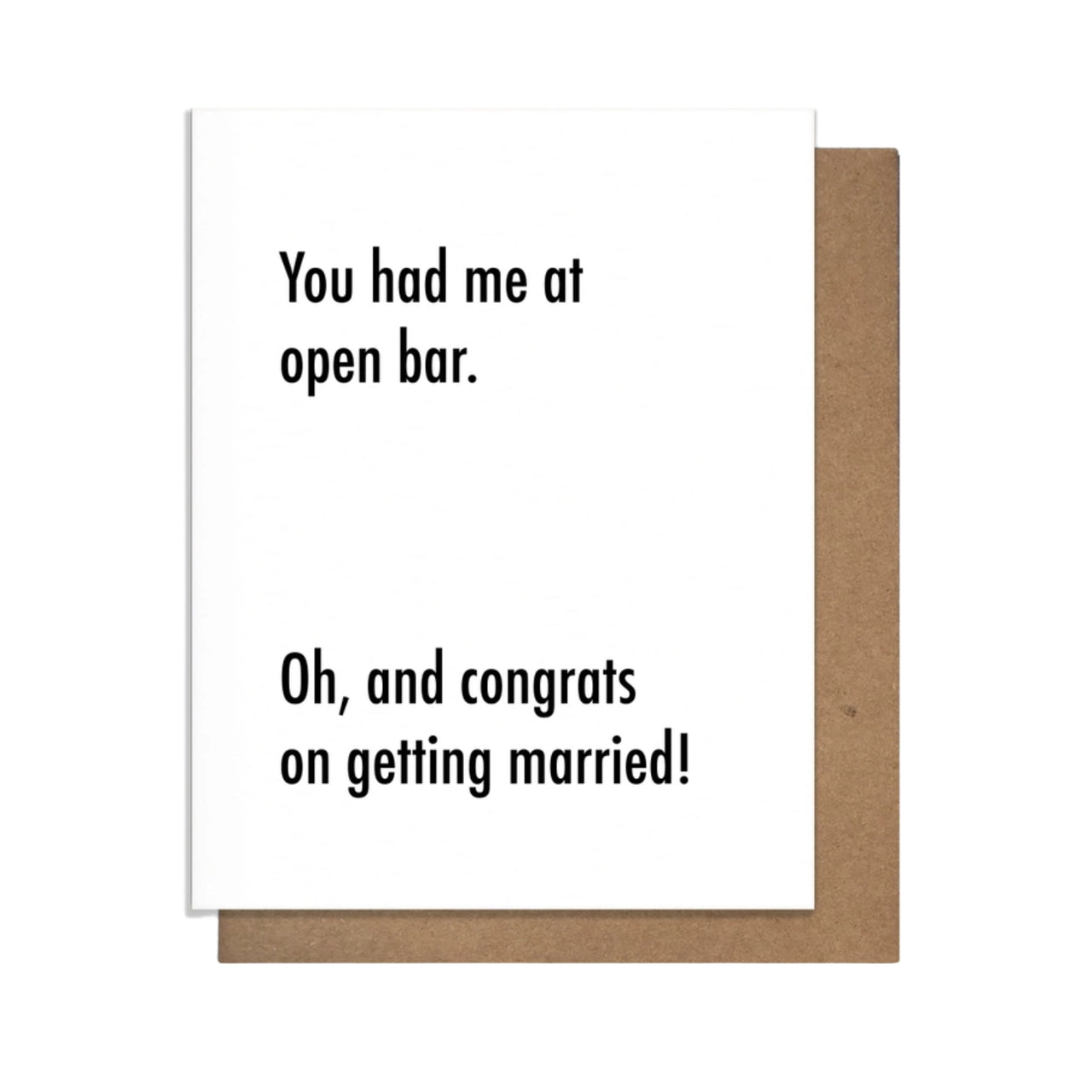 Open Bar Card