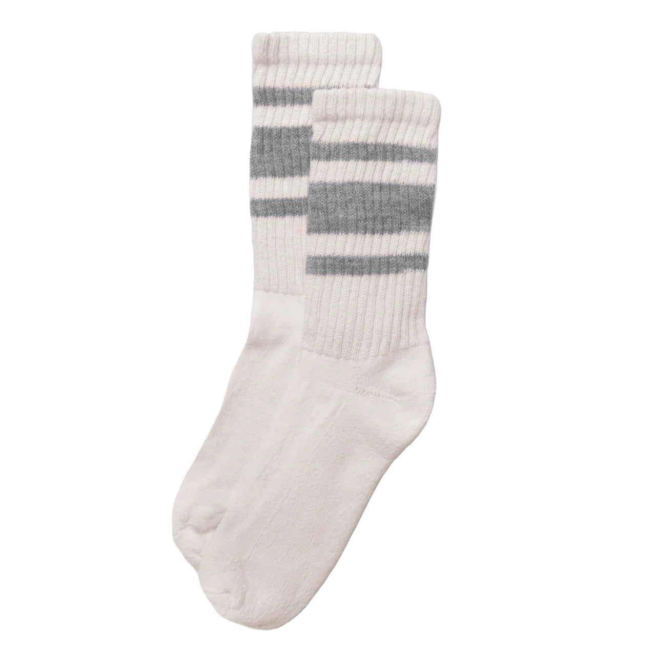 Retro Mono Stripe Sock | Grey Heather
