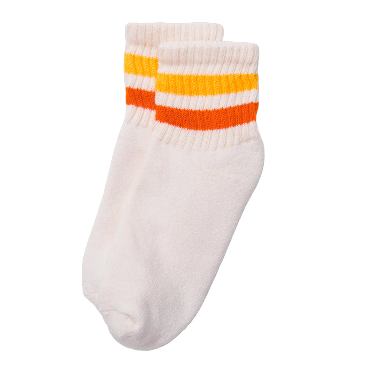 Retro Stripe Quarter Crew Sock | Gold & Orange