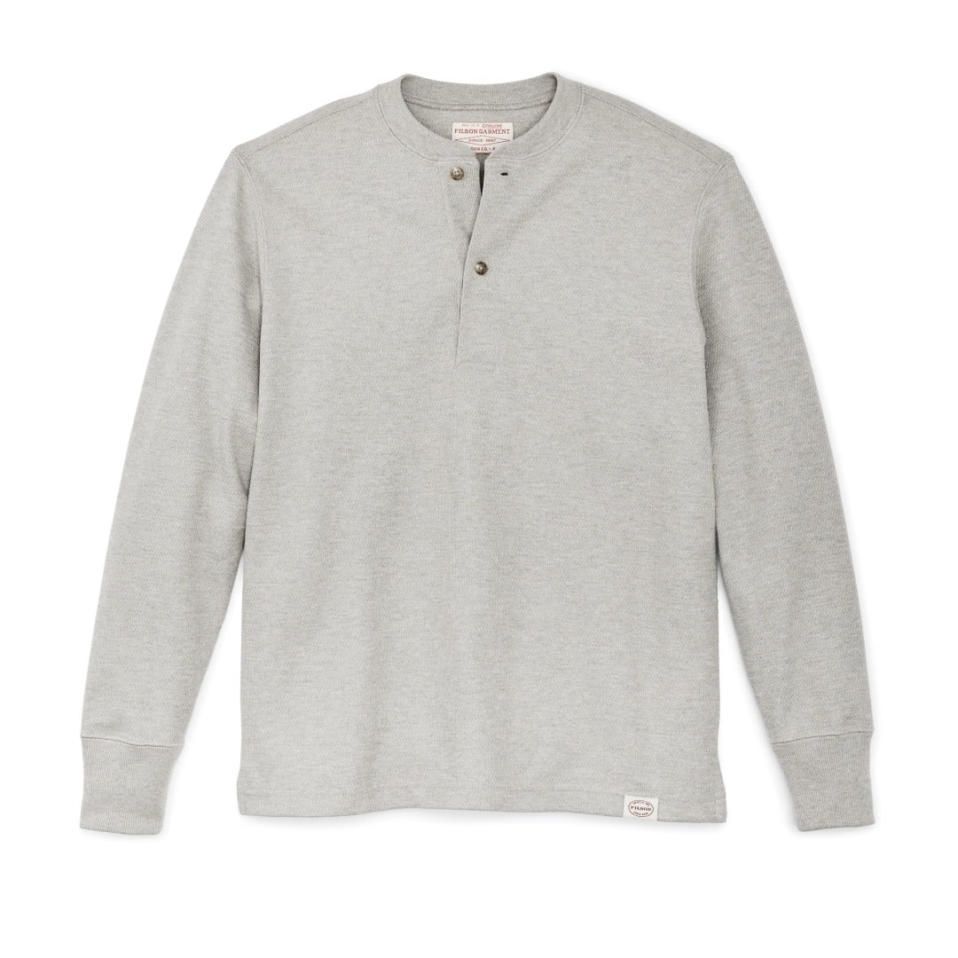 Waffle Knit Henley | Light Heather Gray