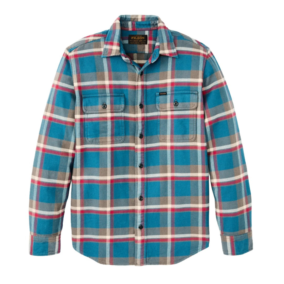 Vintage Flannel Work Shirt | Blue & Gray Multi Plaid