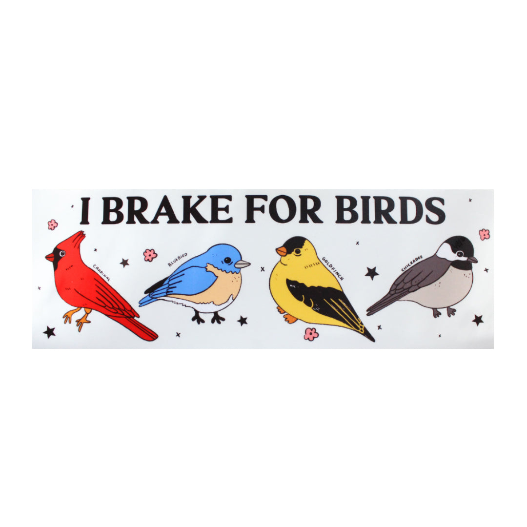 I Brake For Birds Bumper Sticker