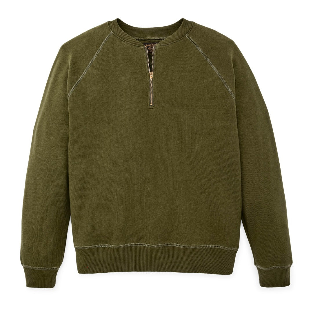 Quarter-Zip Terry Sweatshirt | Dark Olive