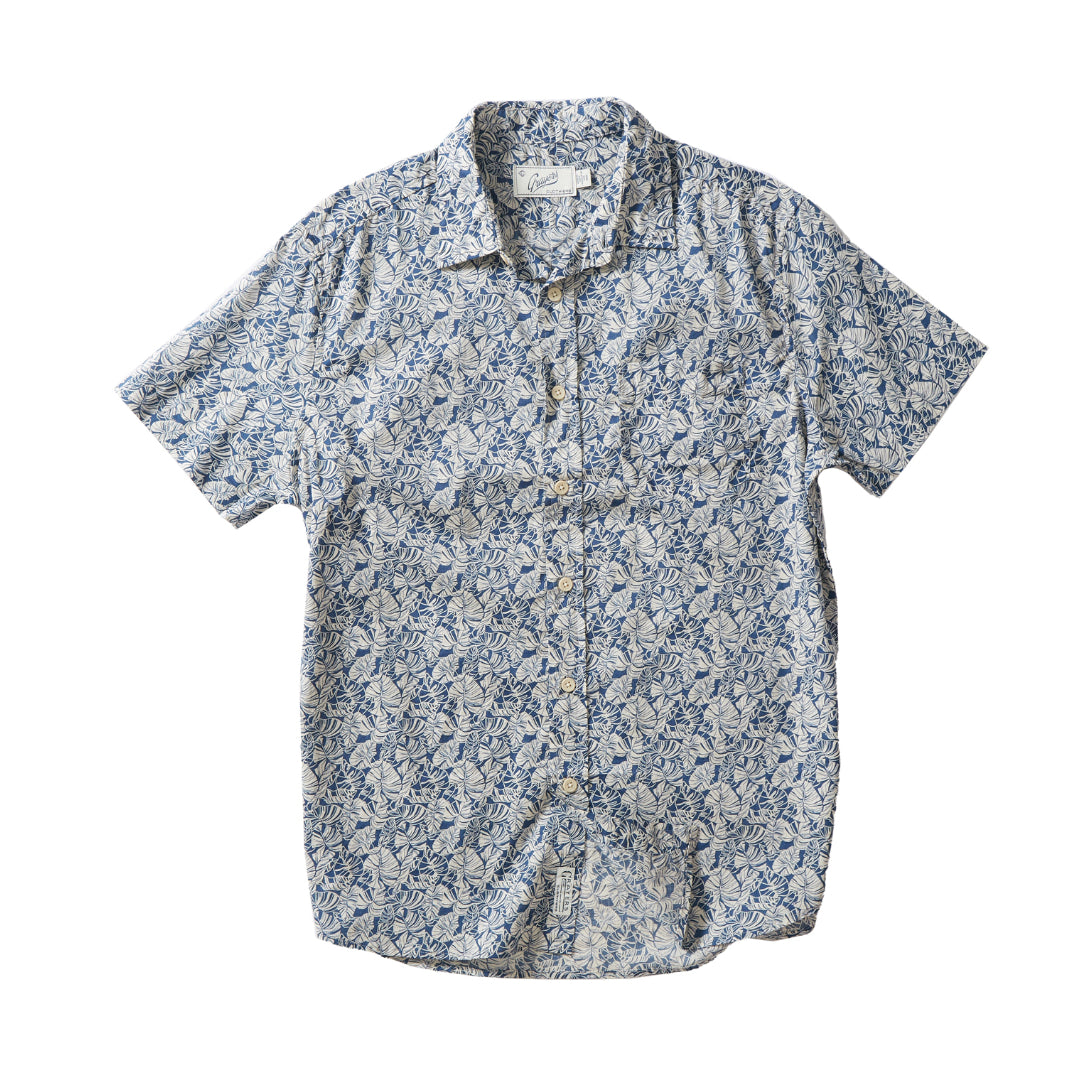 Printed Lightweight Poplin Shirt | Retro Tropical Print