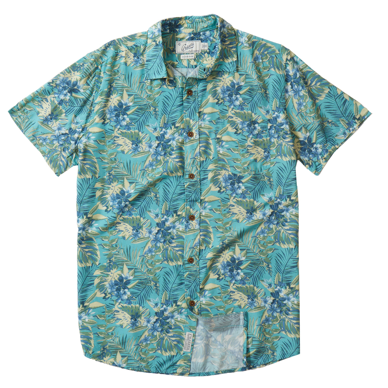 Vintage Hawaiian Shirt | Teal Yellow