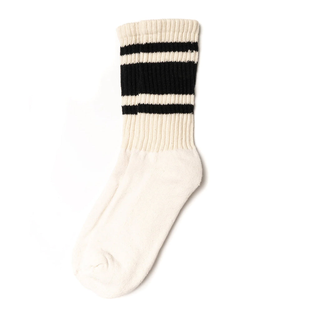 Retro Mono Stripe Sock | Black