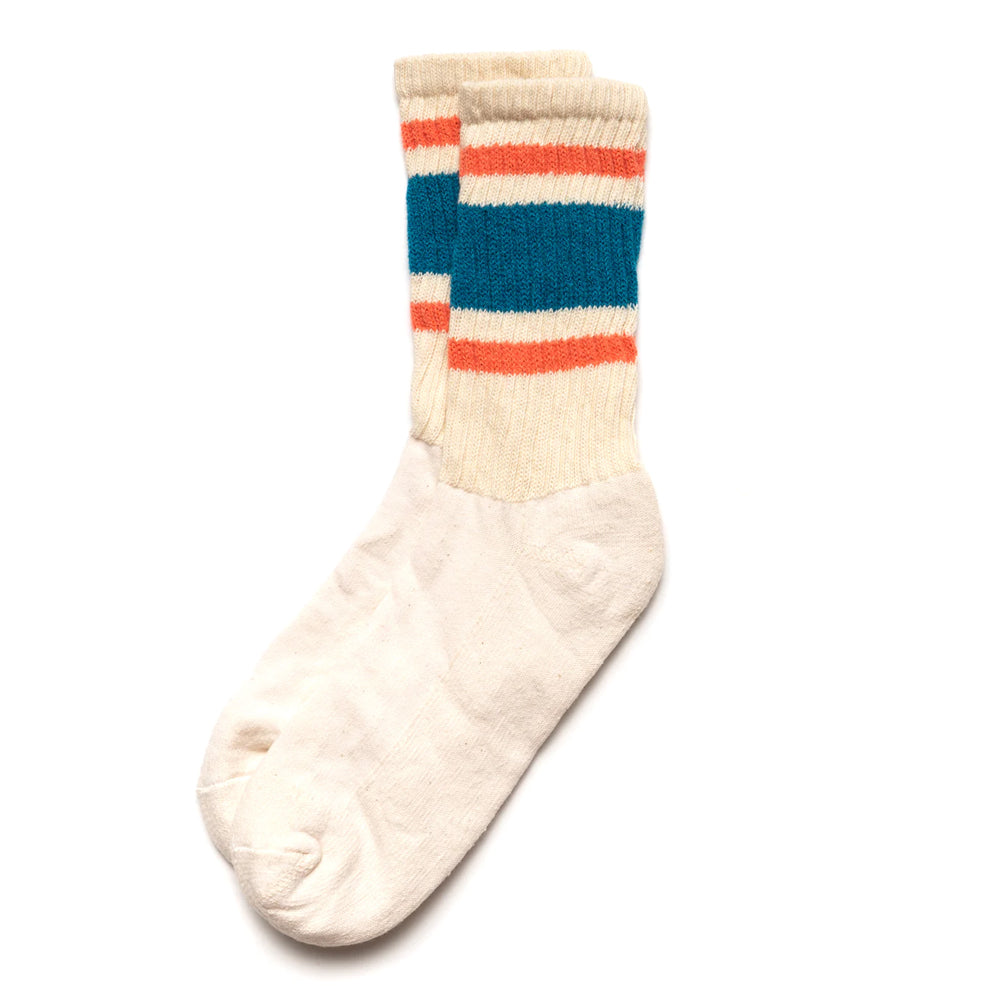 Retro Stripe Sock | Tile & Coral