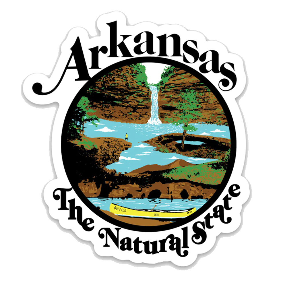 Arkansas Retro Natural State Sticker