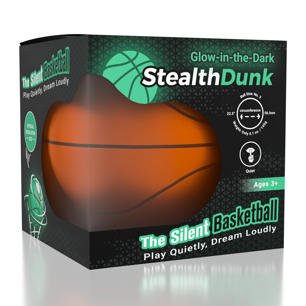 StealthDunk Glow-in-the-Dark Silent Basketball No. 3