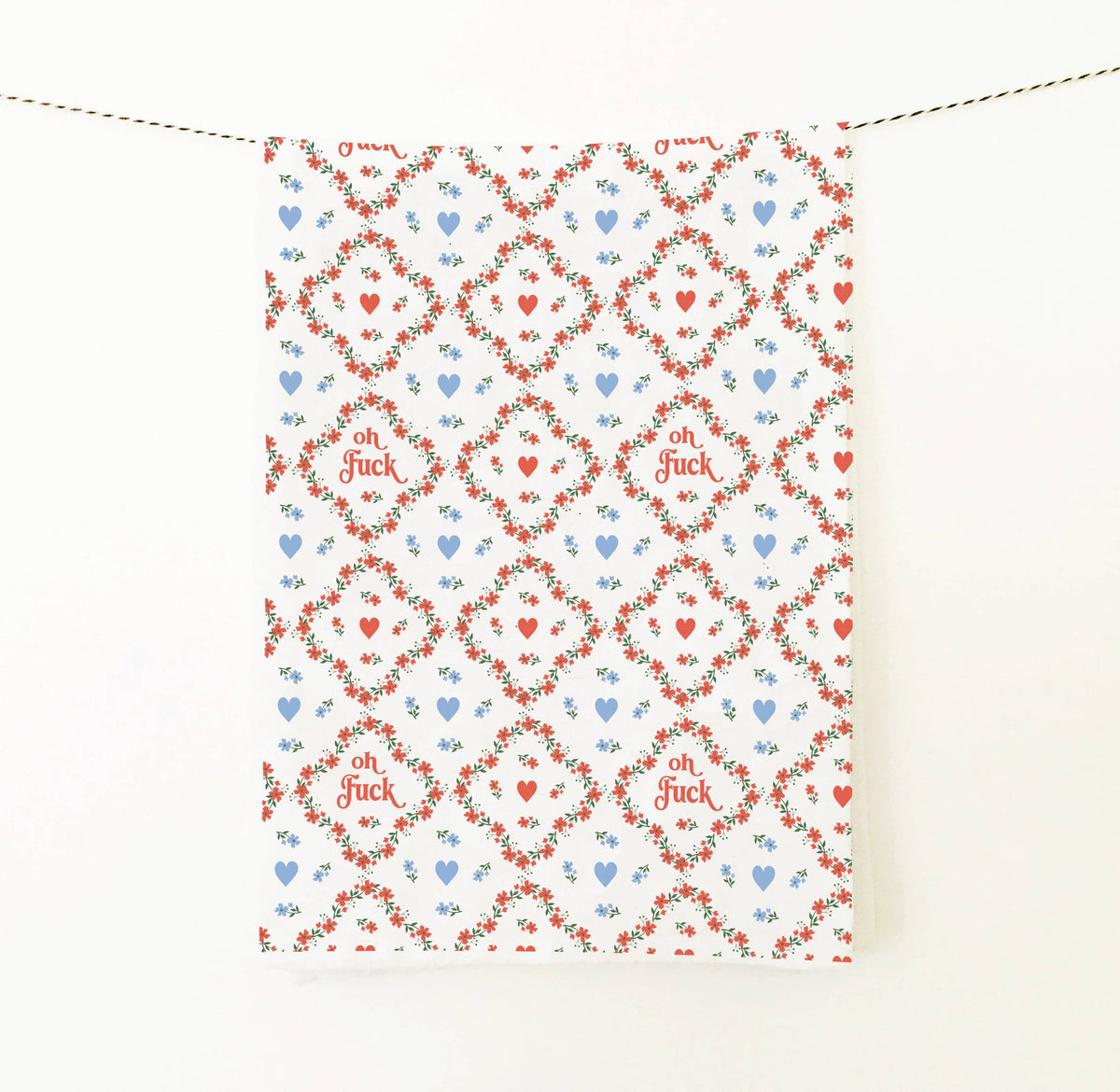 Oh Fuck Calico Kitchen Towel