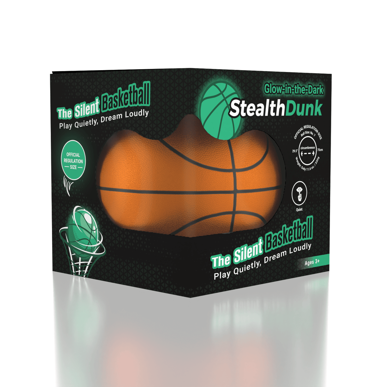 StealthDunk Glow-in-the-Dark Silent Basketball No. 7