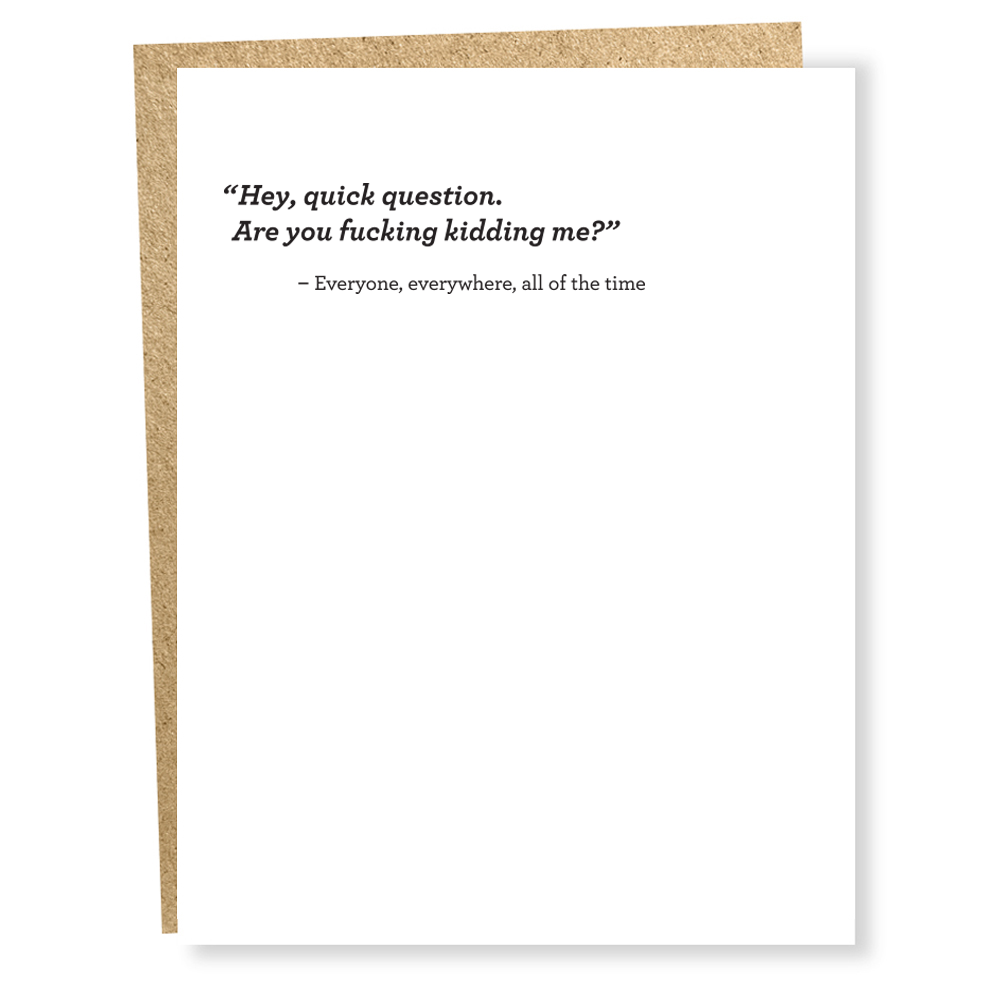 Quick Question Card