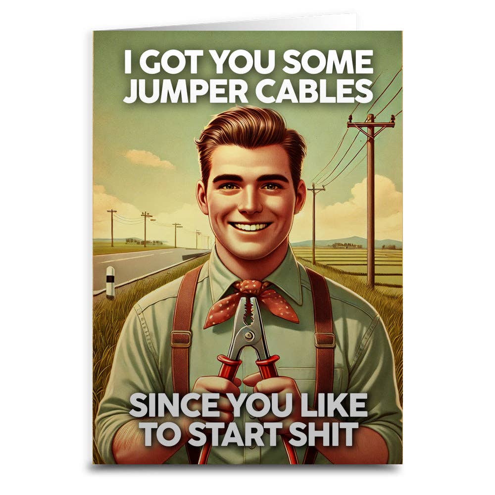 Jumper Cables Greeting Card