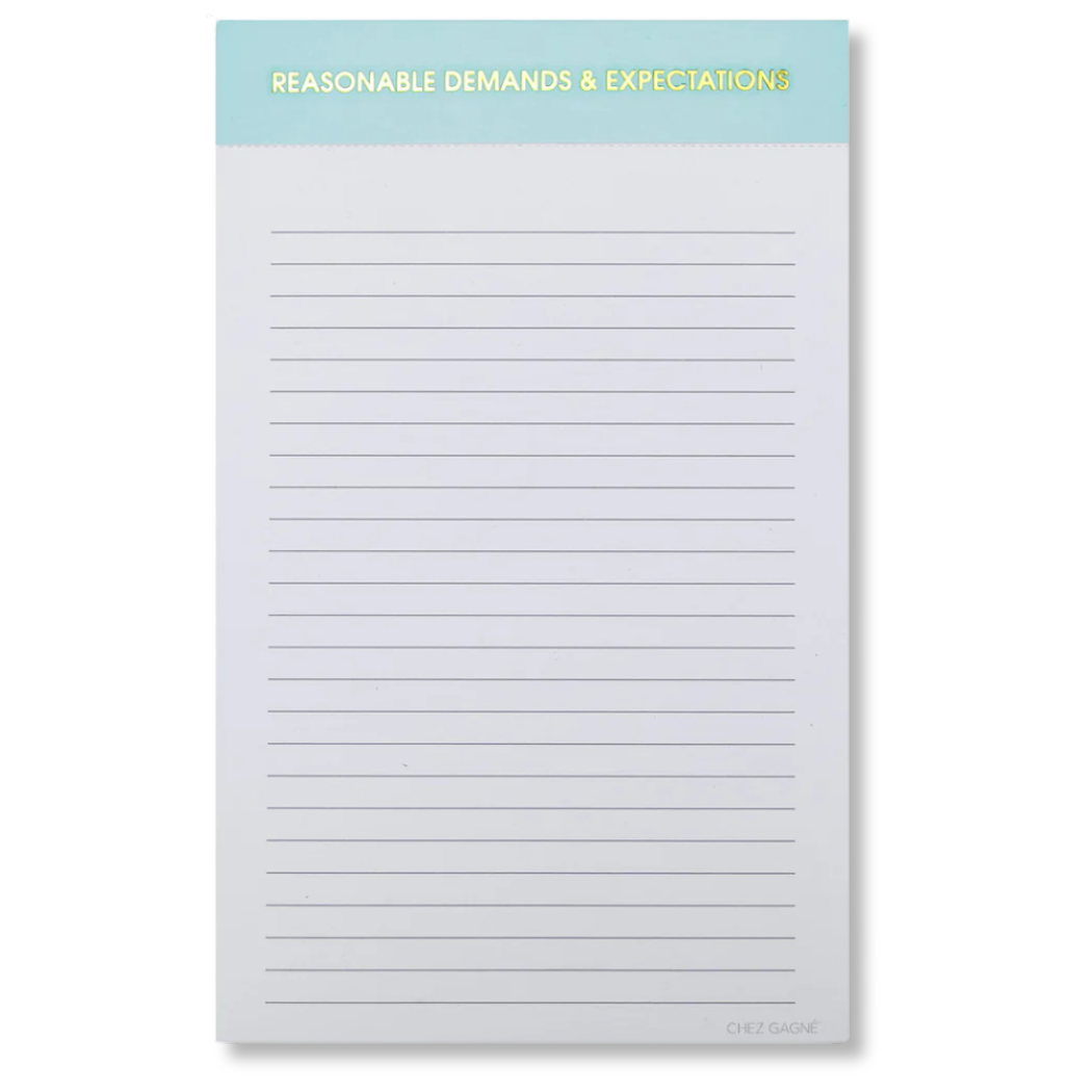 Reasonable Demands and Expectations Lined Notepad