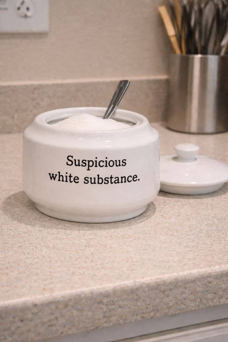 Suspicious White Substance Porcelain Sugar Bowl